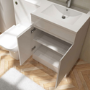 GRADE A1 - 600mm White Freestanding Vanity Unit with Basin - Florence