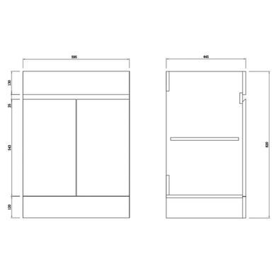 GRADE A1 - 600mm White Freestanding Vanity Unit with Basin - Florence