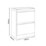 GRADE A1 600mm Dark Grey Freestanding Vanity Unit with Basin - Portland