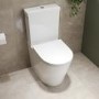 Grade A1 - Close Coupled Rimless Toilet with Soft Close Seat - Newport