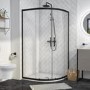 GRADE A1 - Black 1000 x 900 Offset Quadrant Shower Enclosure - Pavo