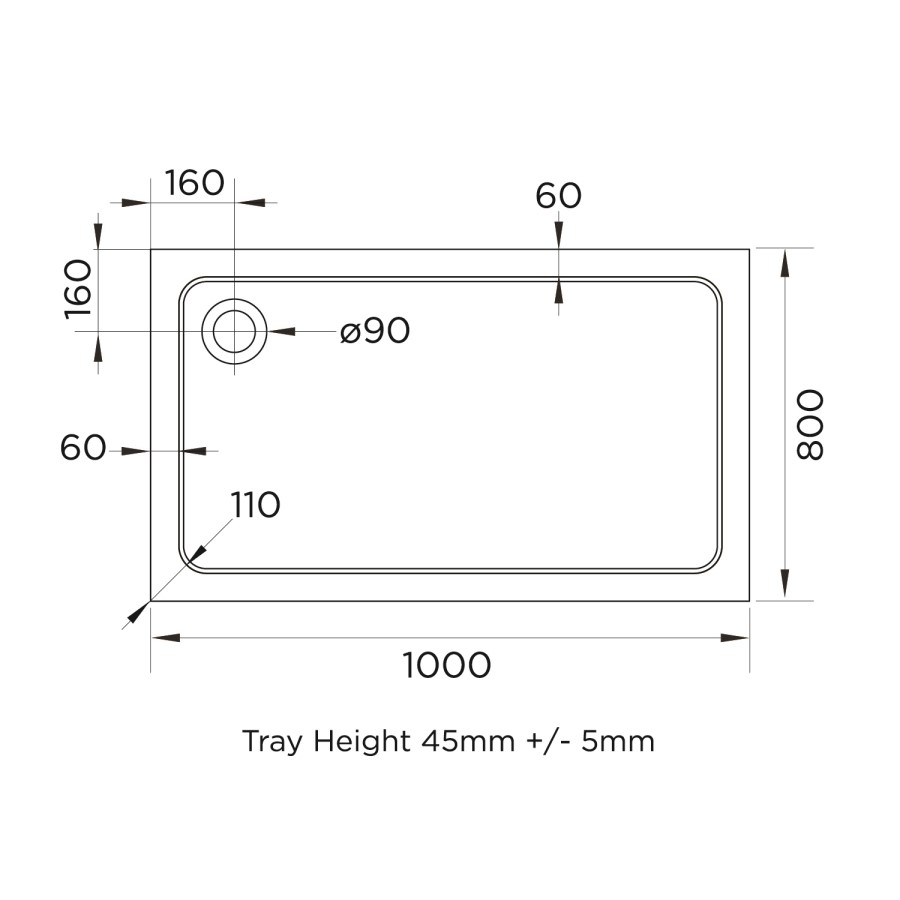 Grade A2 - 1000x800mm Frameless Rectangular Sliding Shower Enclosure with Shower Tray - Aquila