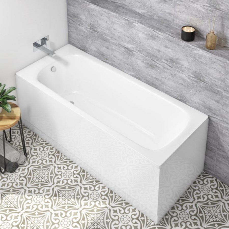 Single Ended Steel Bath with No Tap Holes - 1500 x 700mm