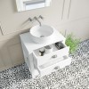 650mm White Traditional Freestanding Vanity Unit with Basin and Chrome Handles - Kentmere