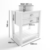 650mm White Traditional Freestanding Vanity Unit with Basin and Chrome Handles - Kentmere