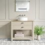 Grade A1 - 850mm Beige Traditional Freestanding Vanity Unit with Wood Effect Top and Chrome Handles - Kentmere