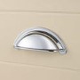 Grade A1 - 850mm Beige Traditional Freestanding Vanity Unit with Wood Effect Top and Chrome Handles - Kentmere