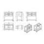 Grade A1 - 850mm Beige Traditional Freestanding Vanity Unit with Wood Effect Top and Chrome Handles - Kentmere