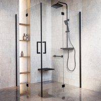 1200 x 1200mm Foldable Accessible Shower Enclosure – Matt Black Easy-Clean Safety Glass Mobility-Friendly Design