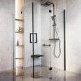 1200 x 1200mm Foldable Accessible Shower Enclosure – Matt Black Easy-Clean Safety Glass Mobility-Friendly Design