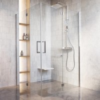 1200 x 1200mm Foldable Accessible Shower Enclosure with Chrome Grab Rails –  Mobility-Friendly Design