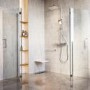 1200 x 1200mm Foldable Accessible Shower Enclosure with Chrome Grab Rails –  Mobility-Friendly Design