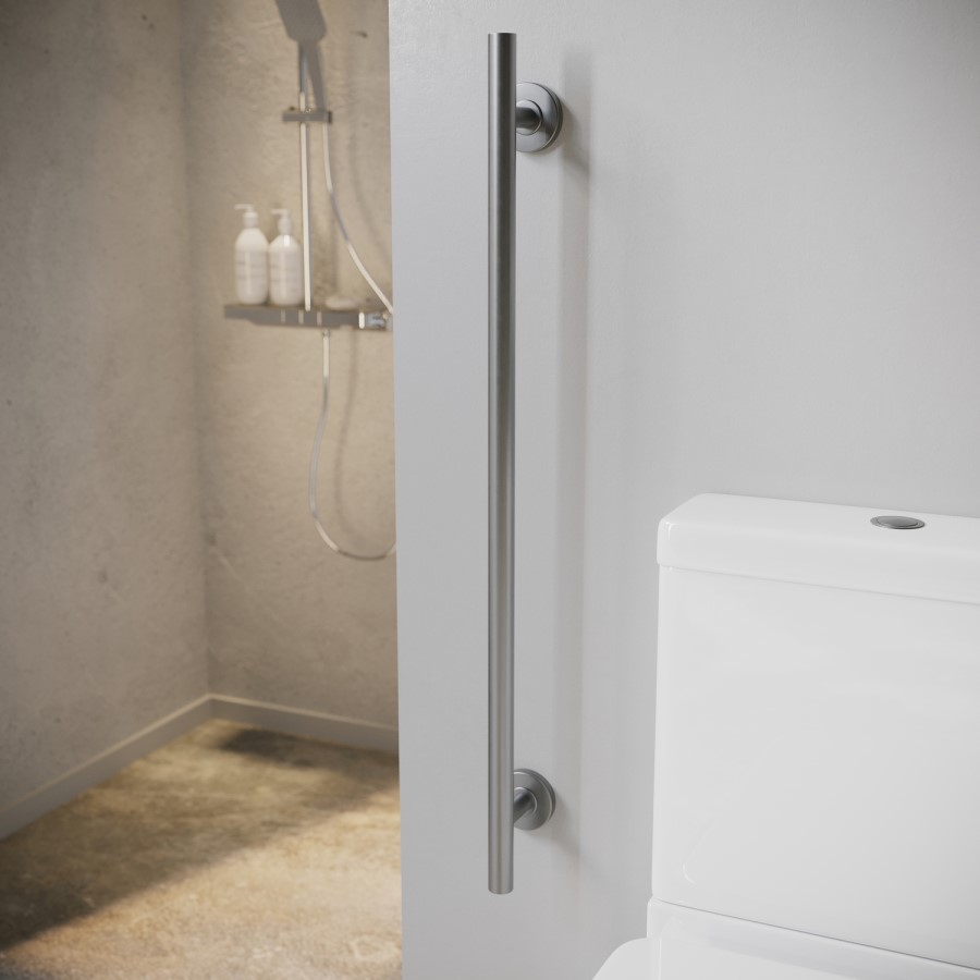 1200 x 1200mm Foldable Accessible Shower Enclosure with Chrome Grab Rails –  Mobility-Friendly Design