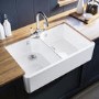 Double Bowl Undermount White Ceramic Belfast and Butler Kitchen Sink - Taylor & Moore Ada