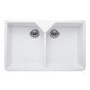 Double Bowl Undermount White Ceramic Belfast and Butler Kitchen Sink - Taylor & Moore Ada