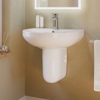 Modern Semi Pedestal Basin 550mm - Addison