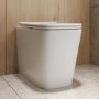 Albi Back to Wall Rimless Toilet with Soft Close Seat & Concealed Cistern With Chrome Push Button
