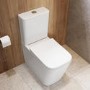 ONLY OPENED - Close Coupled Rimless Closed Back Toilet with Soft Close Seat & Chrome Push Button - Albi