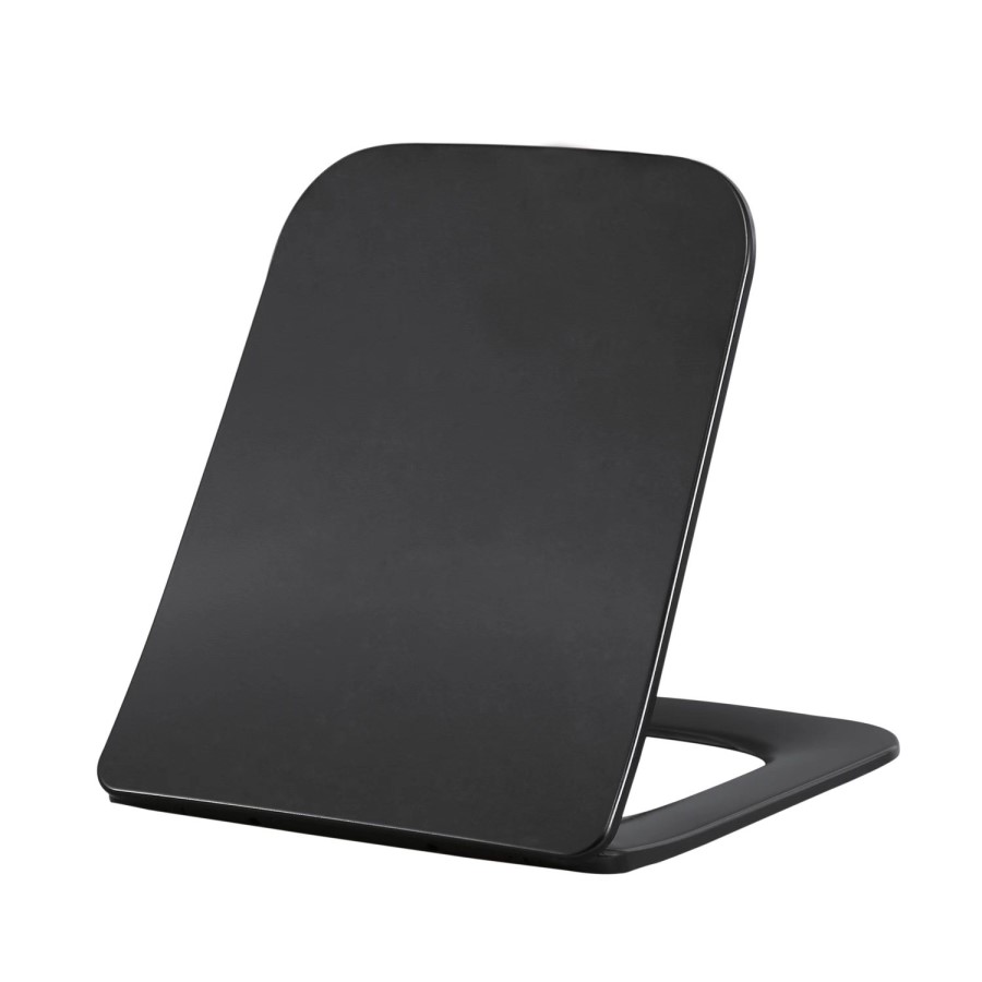 Matt Black Wall Hung Toilet with Soft Close Seat, Black Glass Sensor Flush Plate, 820mm Frame & Cistern - Albi