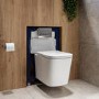 Albi Wall Hung Toilet 820mm Pneumatic Frame & Cistern & Chrome Flush Plate