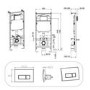 Wall Hung Toilet with Soft Close Seat, Pneumatic Black Flush Plate, 1168mm Frame & Cistern - Albi