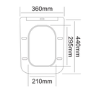 Wall Hung Toilet with Soft Close Seat, Pneumatic Black Flush Plate, 1168mm Frame & Cistern - Albi
