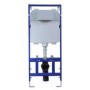 1168mm Wall Hung Toilet Frame & Black Mechanical Flush Plate with Concealed Cistern - Zana