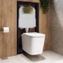 Wall Hung Toilet with Soft Close Seat, Mechanical Chrome Flush Plate, 1168mm Frame & Cistern - Albi
