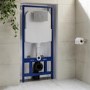 Albi Wall Hung Toilet 1160mm Mechanical WC Frame & Cistern & Chrome Mechanical Flush Plate