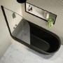 Matt Black Freestanding Shower Bath Single Ended Left Hand Corner with Black Bath Screen 1650 x 800mm - Amaro