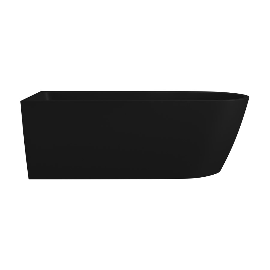 Matt Black Freestanding Single Ended Left Hand Corner Bath 1650 x 800mm - Amaro