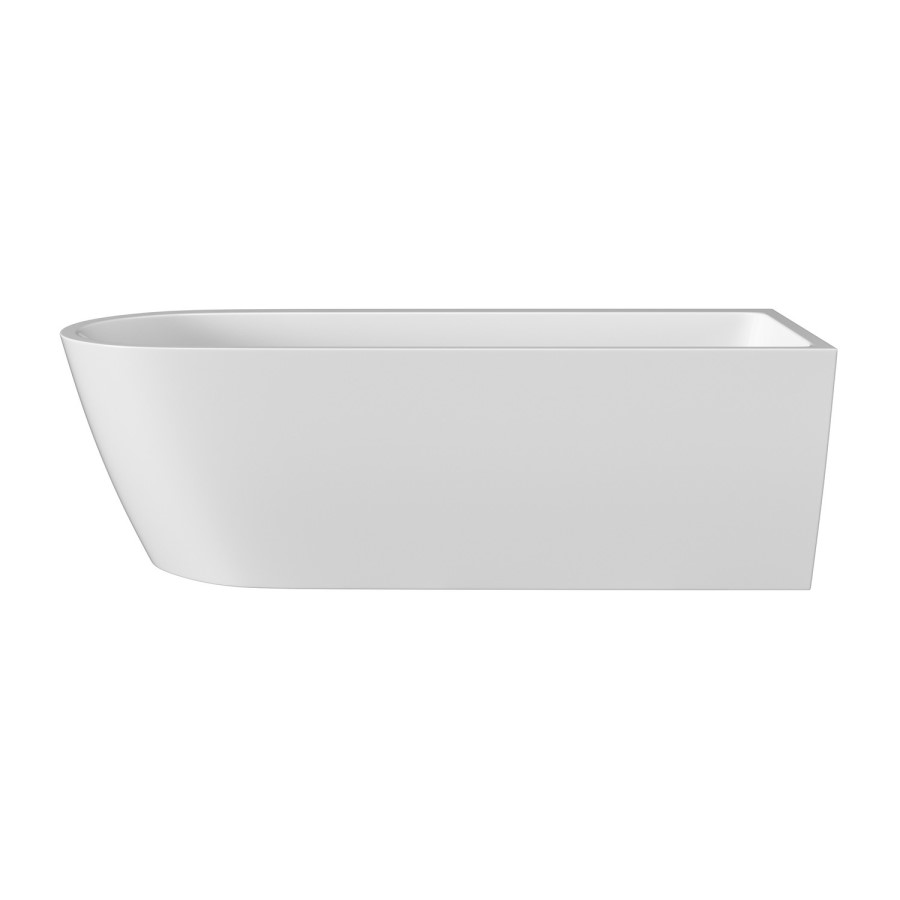 Freestanding Shower Bath Single Ended Left Hand Corner with Brass Bath Screen 1800 x 800mm - Amaro