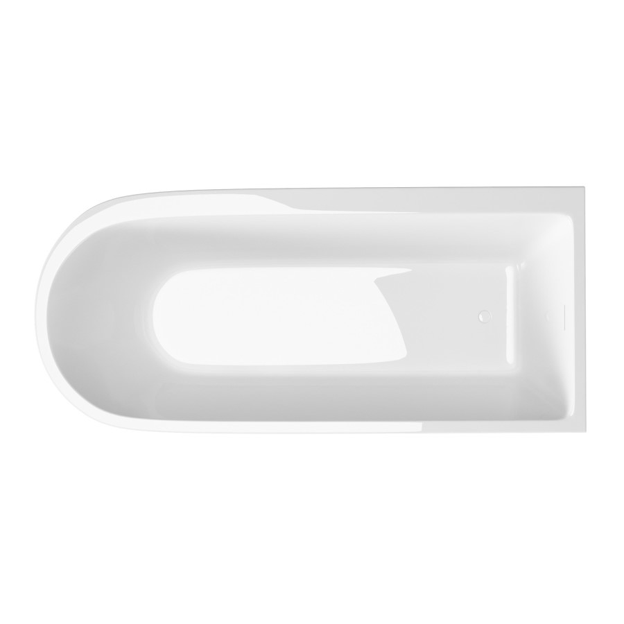Freestanding Shower Bath Single Ended Left Hand Corner with Brass Bath Screen 1800 x 800mm - Amaro
