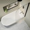 Freestanding Shower Bath Single Ended Right Hand Corner with Black Bath Screen 1650 x 800mm - Amaro
