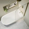 Freestanding Shower Bath Single Ended Right Hand Corner with Brass Bath Screen 1650 x 800mm - Amaro