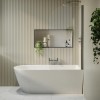 Freestanding Shower Bath Single Ended Right Hand Corner with Chrome Bath Screen 1650 x 800mm - Amaro