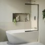 ONLY OPENED - Freestanding Single Ended Right Hand Corner Shower Bath with Chrome Sliding Bath Screen 1650 x 800mm - Amaro