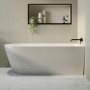 Freestanding Single Ended Right Hand Corner Shower Bath with Black Bath Screen 1650 x 800mm - Amaro