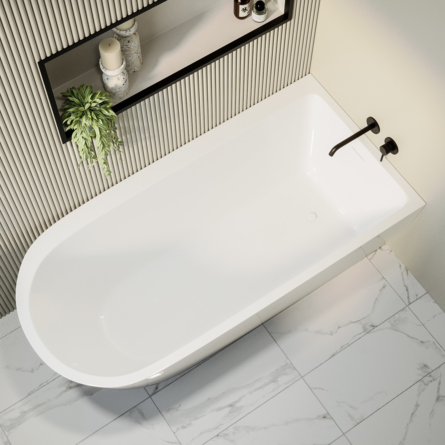 Freestanding Single Ended Right Hand Corner Bath 1650 x 800mm Amaro