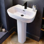 Black Freestanding Right Hand Shower Bath Suite with Toilet and Basin - Amaro