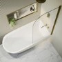 Grade A2 - Freestanding Shower Bath Single Ended Right Hand Corner with Brass Bath Screen 1650 x 800mm - Amaro