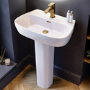 Brass Freestanding Right Hand Shower Bath Suite with Toilet and Basin - Amaro
