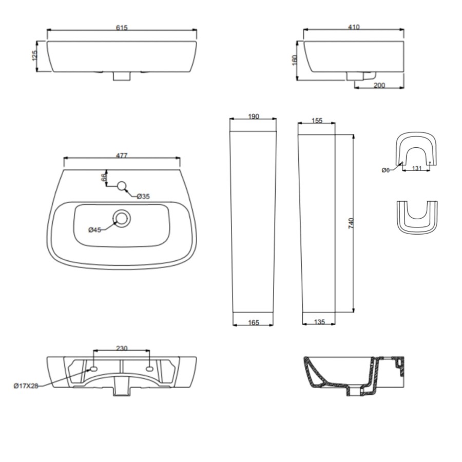 Brass Freestanding Right Hand Shower Bath Suite with Toilet and Basin - Amaro