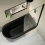 Matt Black Freestanding Shower Bath Single Ended Right Hand Corner with Black Bath Screen 1650 x 800mm - Amaro