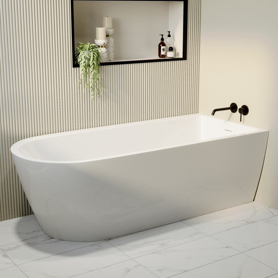 Freestanding Single Ended Right Hand Corner Bath 1800 x 800mm - Amaro