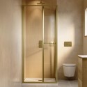 BUN/APOIFBB800/97149 800x800mm Brushed Brass Square In-Fold Sliding Shower Enclosure 6mm Glass - Apollo