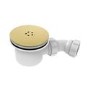 800x800mm Brushed Brass In-Fold Sliding Shower Enclosure 6mm Glass and Shower Tray - Apollo