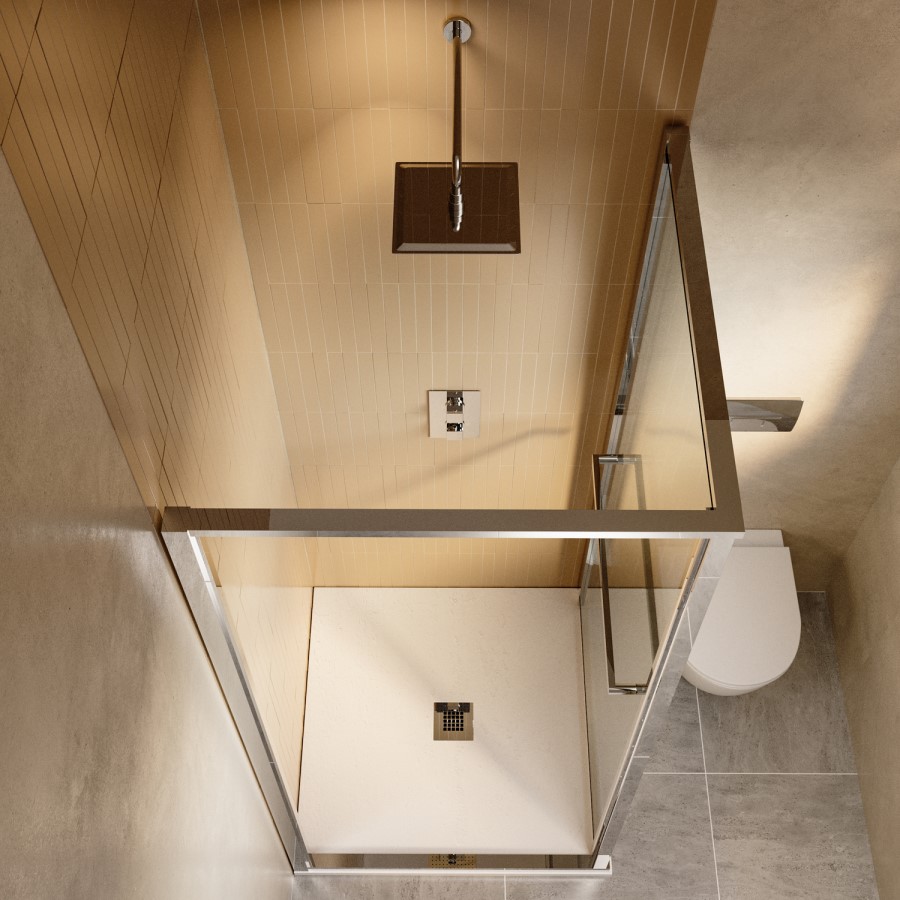 800x800mm Chrome In-Fold Sliding Shower Enclosure 6mm Glass - Apollo