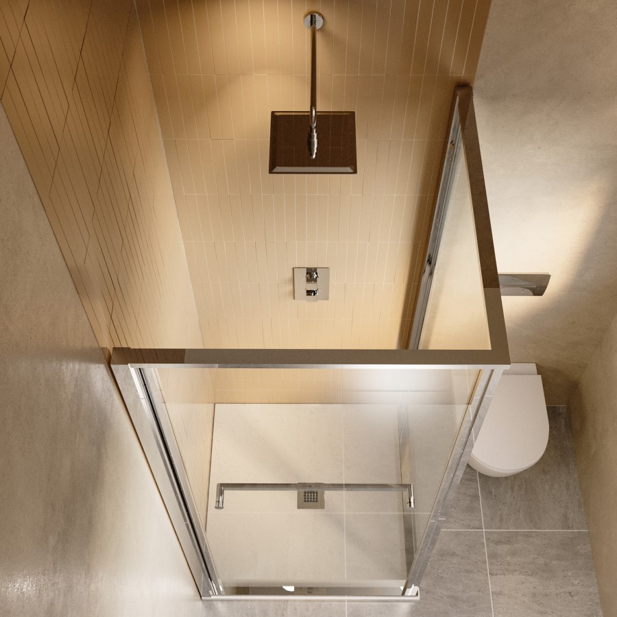 800x800mm Chrome In-Fold Sliding Shower Enclosure 6mm Glass - Apollo