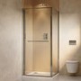 900x900mm Chrome In-Fold Sliding Shower Enclosure 6mm Glass and Shower Tray - Apollo